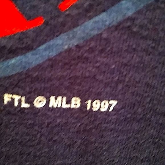 Cleveland Indians original large Blue t-shirt short sleeve - Picture 4 of 5